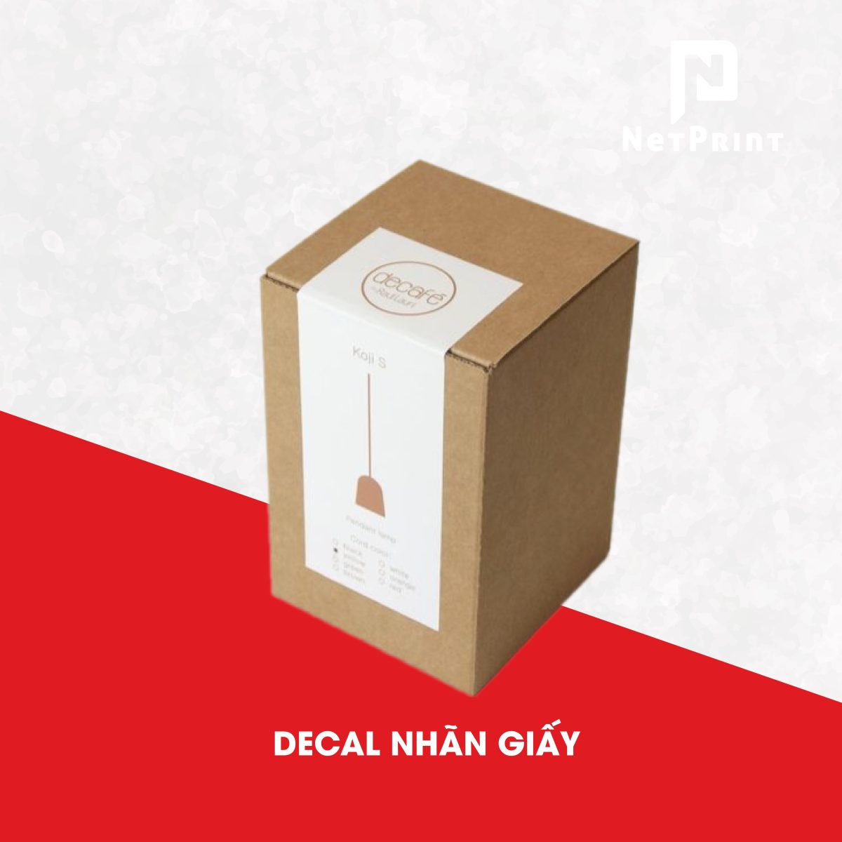 Tem nhãn decal giấy mặt nhám in tại NetPrint dán trên hộp sản phẩm