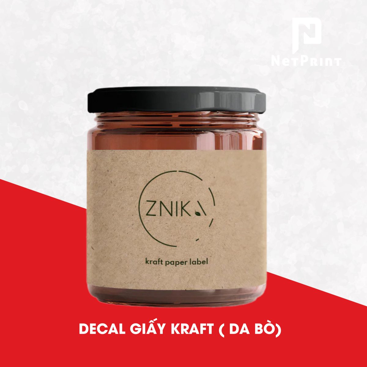 Tem nhãn decal kraft da bò in tại NetPrint