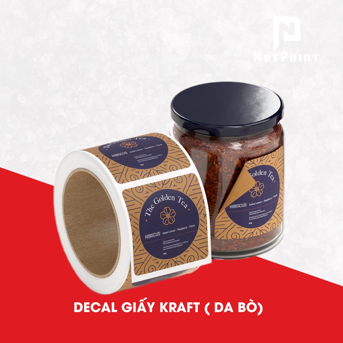 Tem decal kraft dán hũ đặc sản in tại NetPrint