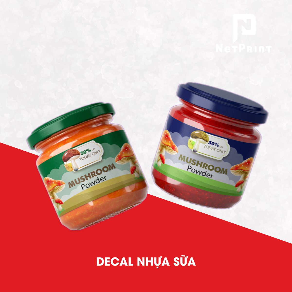 Tem nhãn decal nhựa sữa PP chống nước in tại NetPrint