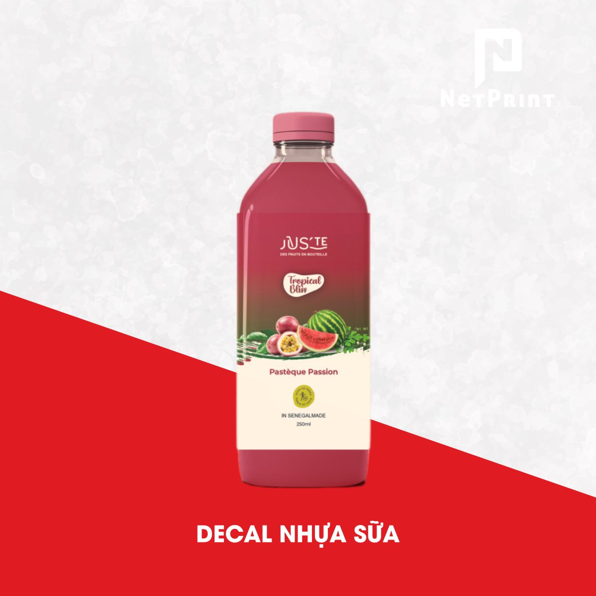 Tem nhãn decal nhựa sữa PP chống nước in tại NetPrint