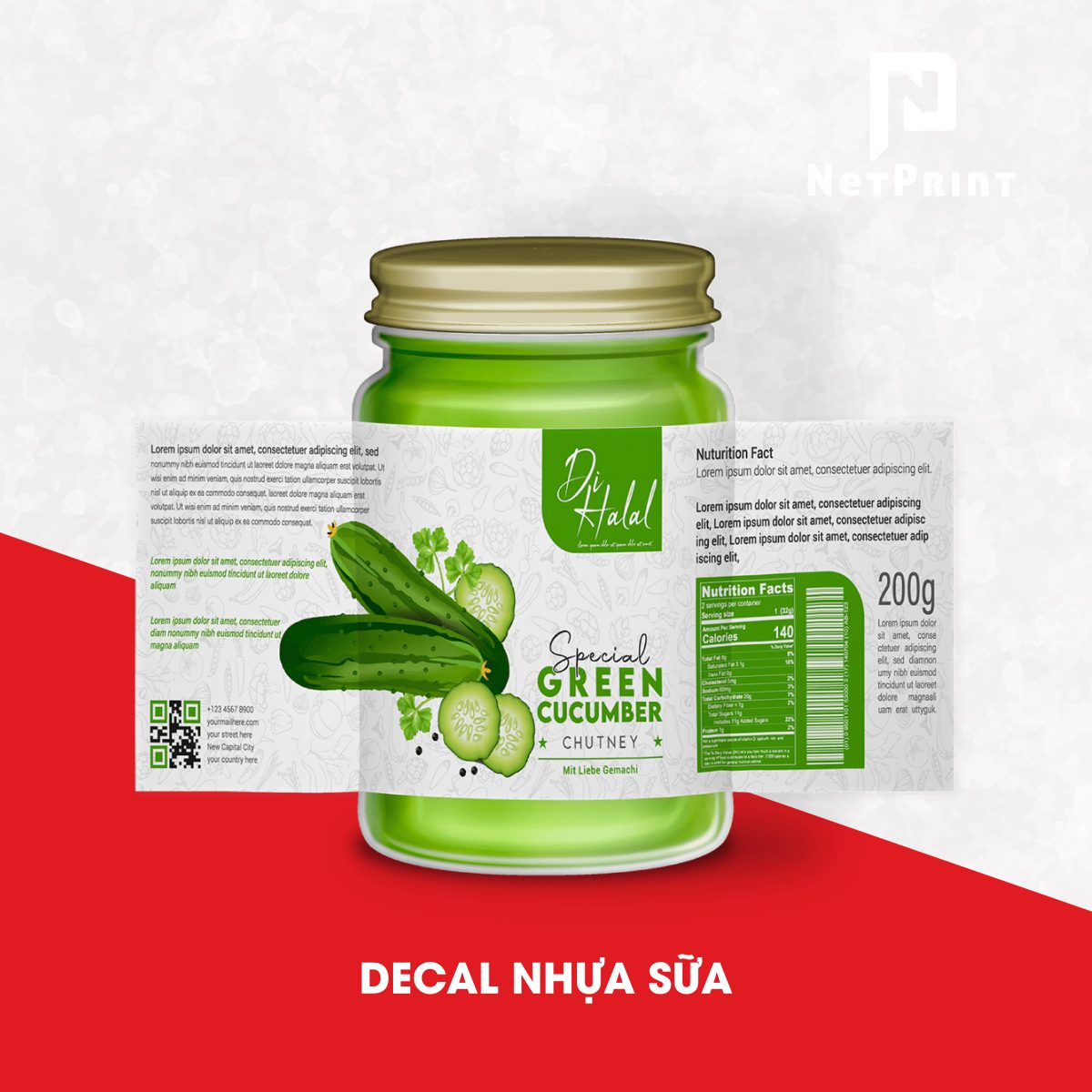 Tem nhãn decal nhựa dán hũ sản phẩm in tại NetPrint