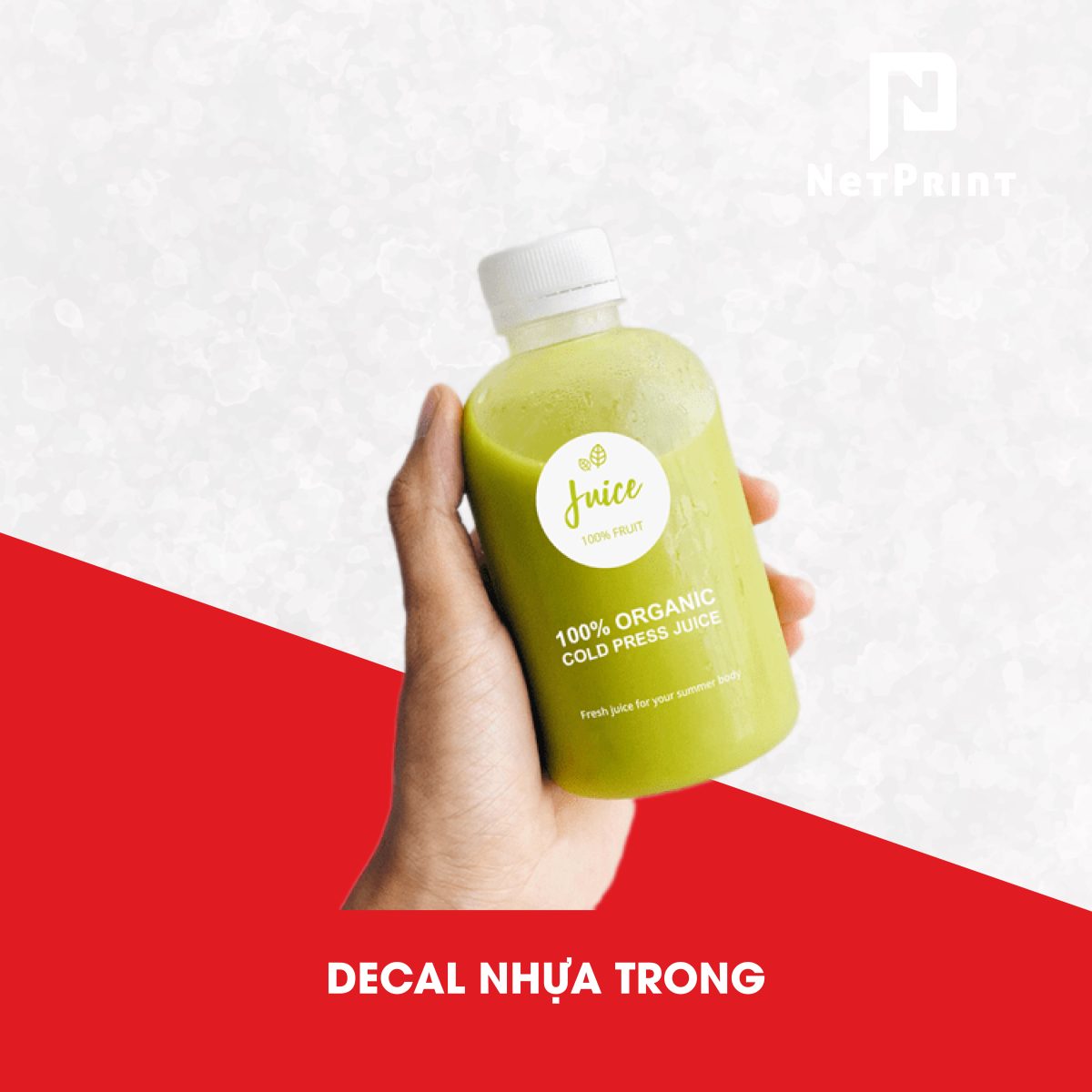 Tem decal trong dán chai thuỷ tinh in tại NetPrint